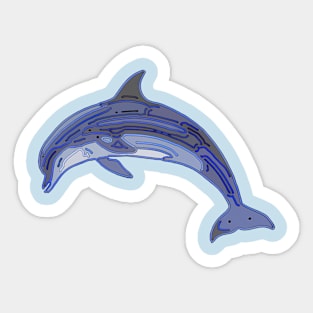 Dolphin Line Art Design Sticker